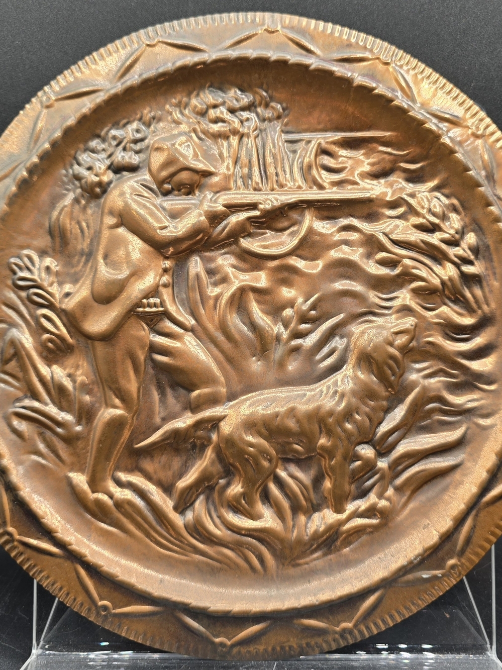 Copper Hunting Scene Plate